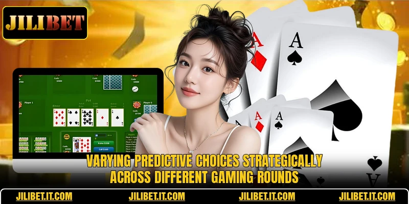 Varying predictive choices strategically across different gaming rounds